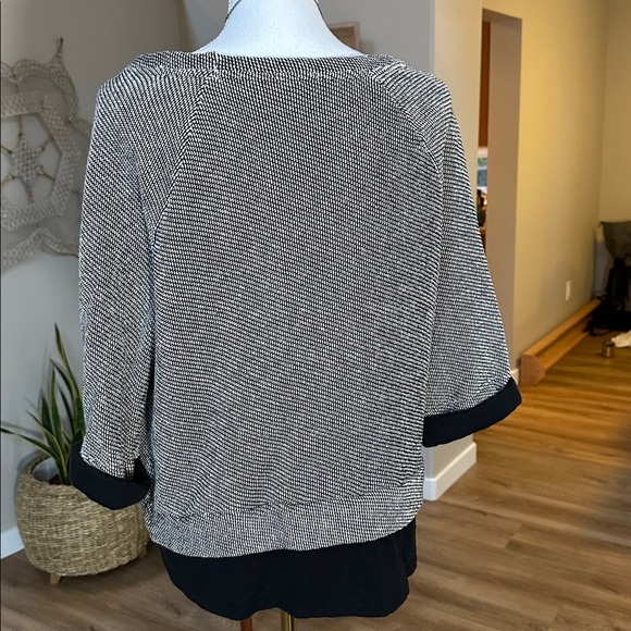 Joie Made in USA Cotton Blend Oversized Wide Neck Top - Picture 2 of 7